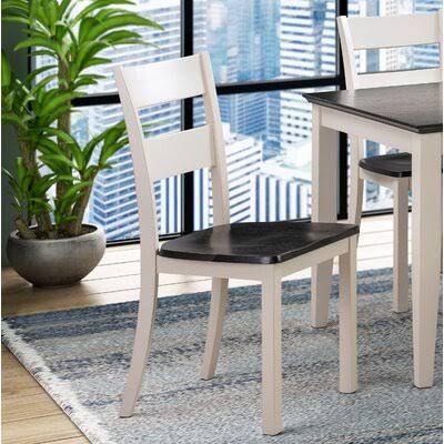 Kerby Solid Wood Ladder Back Side Chair Three Posts Frame Color: White