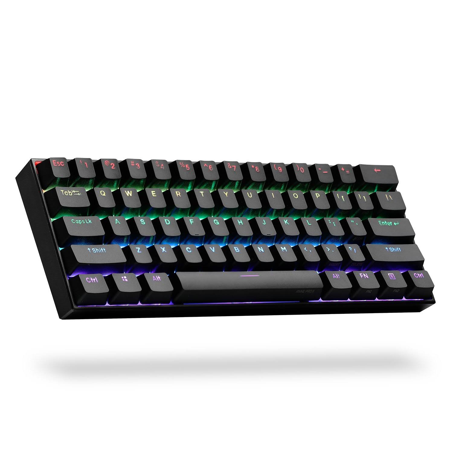 Anne Pro 2 | Mechanical Keyboard Wireless | RGB Keyboard,Gateron Brown/Black