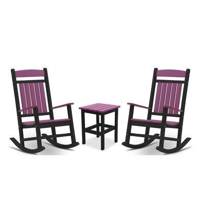 Parryville Classic 3 Piece Seating Group Gracie Oaks Frame Color: Black/Lilac