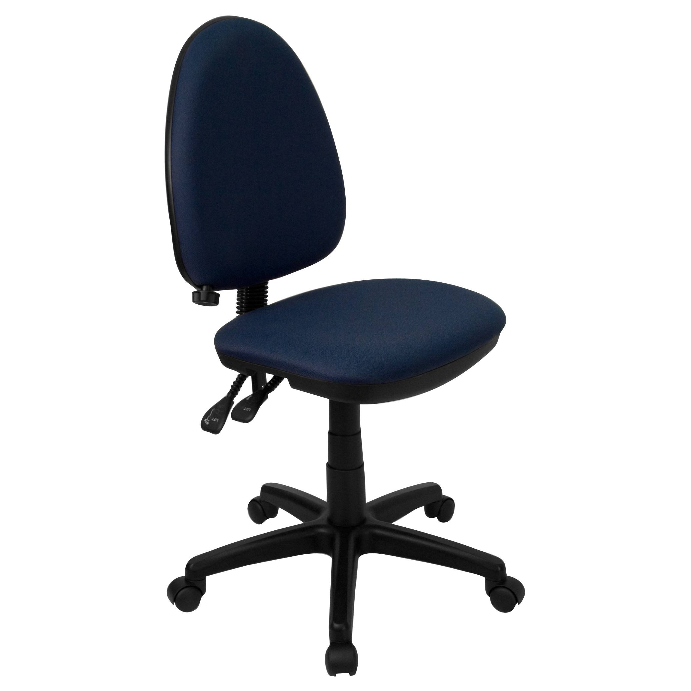 Lancaster Home Mid-Back Fabric Multi-functional Adjustable Office Chair, Black