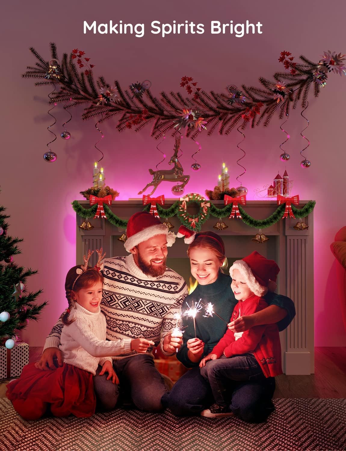 Govee Smart LED Strip Lights, 50ft WiFi RGB Led Lights Work with Alexa and Google Assistant, App Control Lighting Kit, Music Sync Color Changing for Bedroom, Living Room, Home, Party Pack of 2