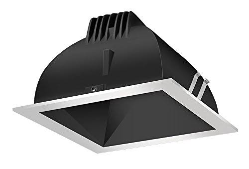 RAB NDLED6S-80YY-B-S - Finishing SC 6x22 Square 2700K LED 80 Degrees Black Cone Silver Ring