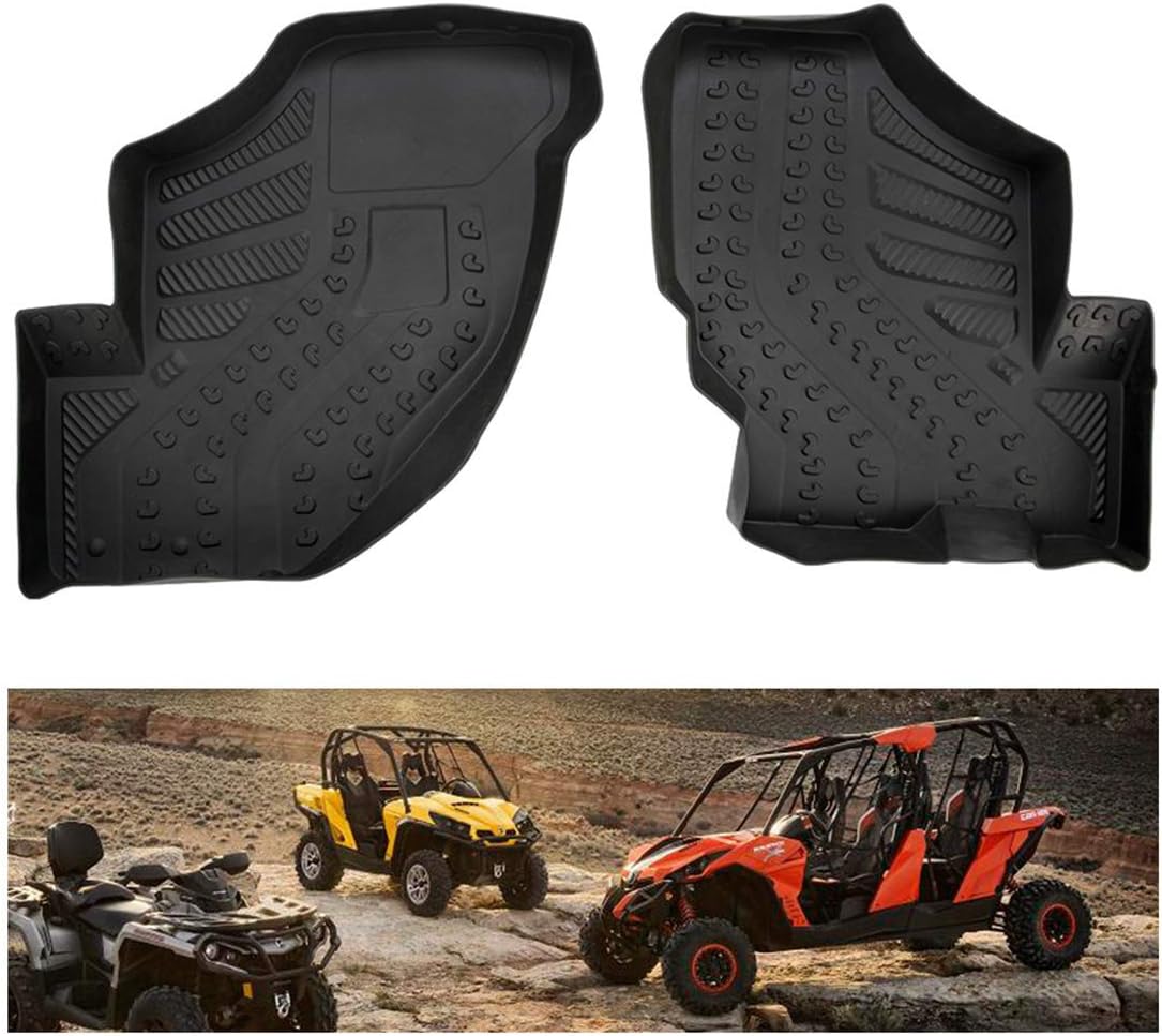 Kiwi Master Floor Mats Compatible for 2012-2020 Can-Am Commander/Maverick Front Row TPE Floor Liners All Weather Protection Slush Mat Black