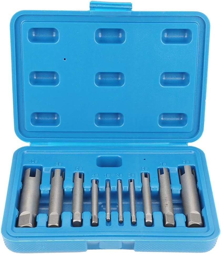 Tap Extractor - Steel Broken Head Taps Remover Stripped Screw Tap Extractor Set(10件套)