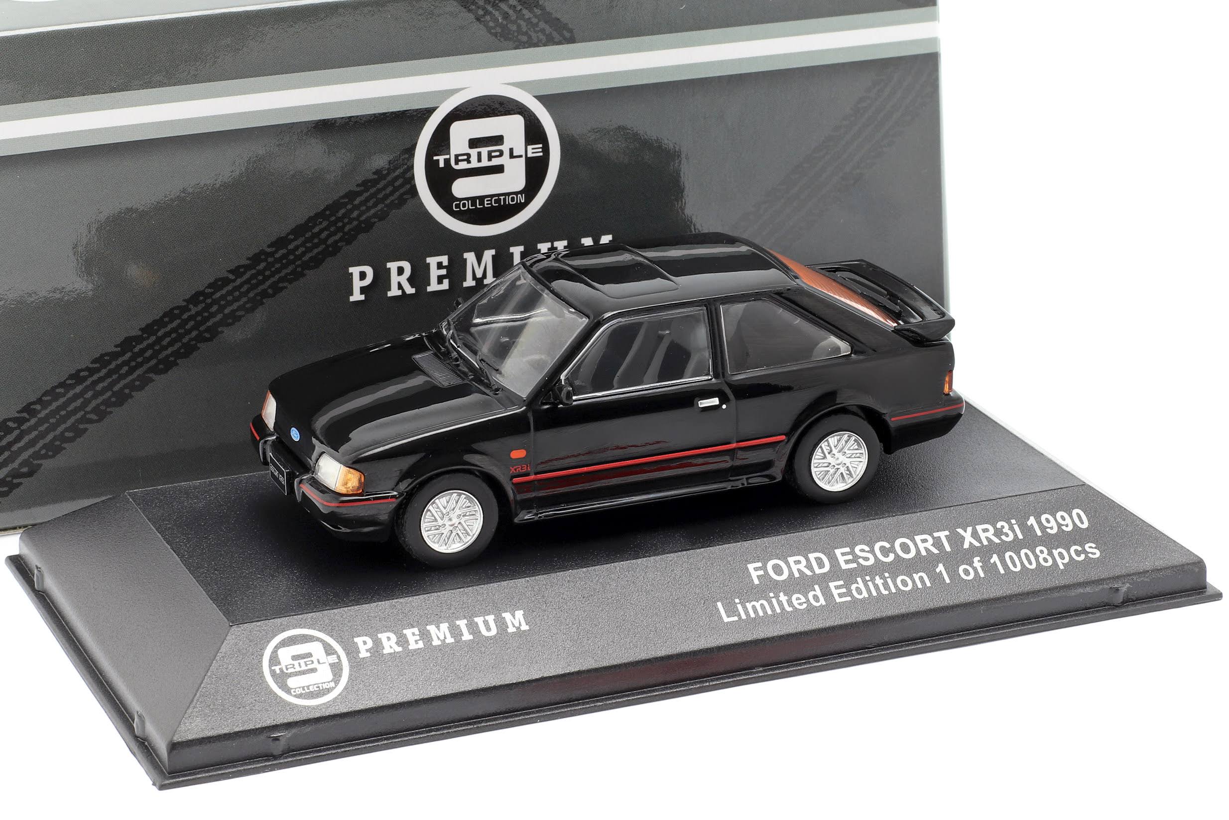 Ford Escort XR3i Year 1990 Black 1:43 Triple 9