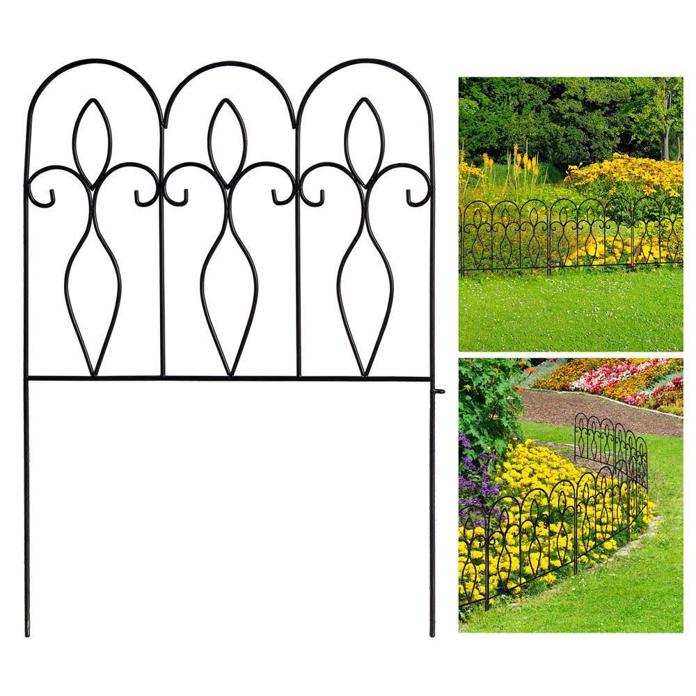 eModernDecor CozyBlock 32 in. Steel Iron Garden Fence (Pack of 10 ft.)