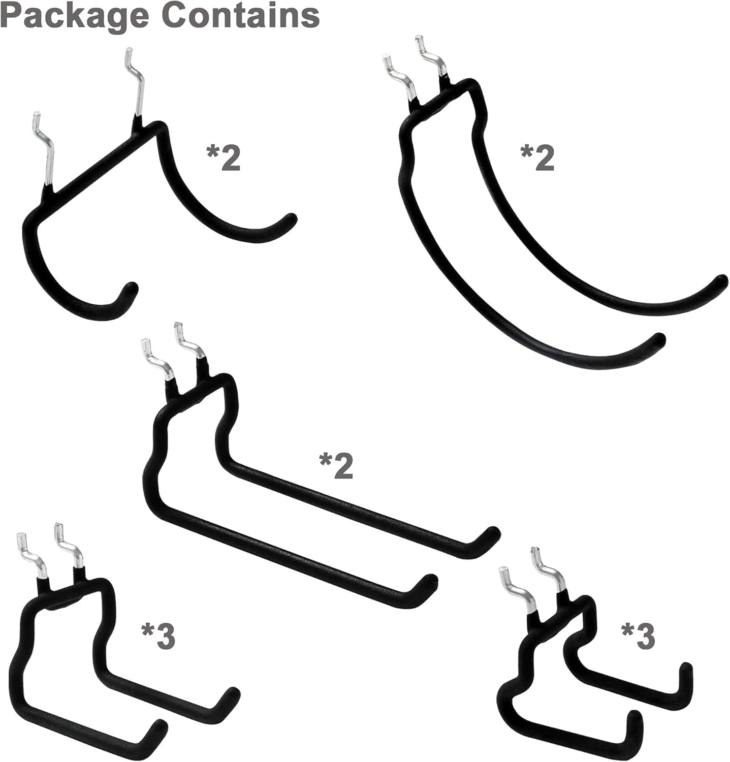 12 PCS Heavy Duty Pegboard Hooks, for Organizing Various Tools, for 1/4