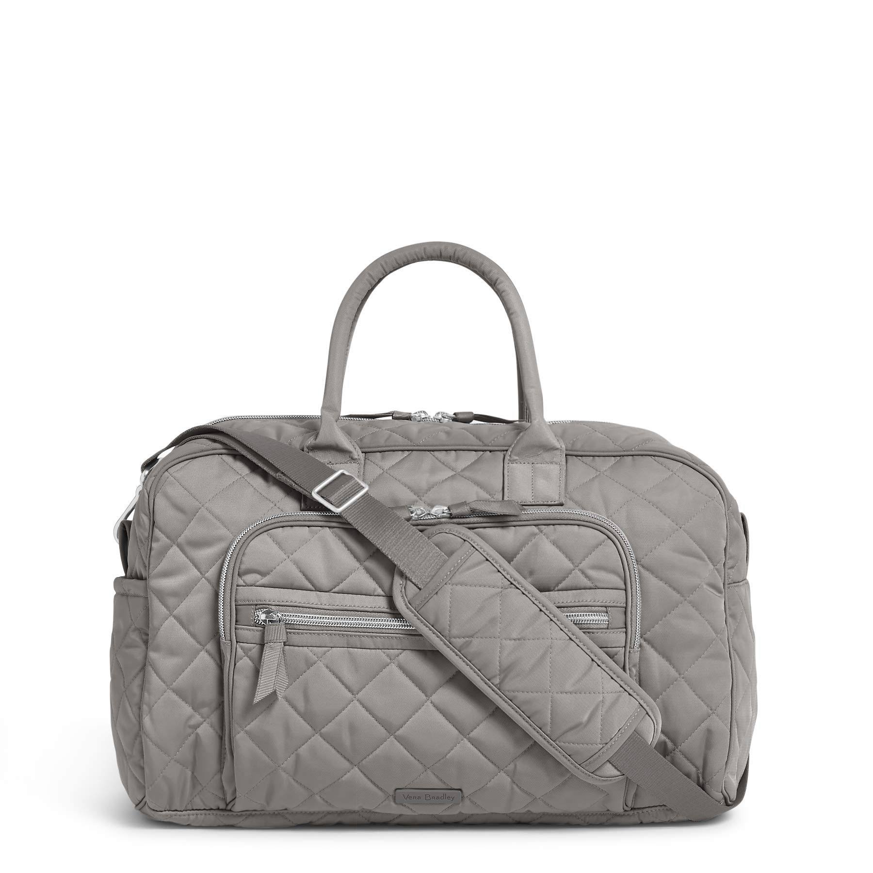 Vera Bradley Performance Twill Compact Weekender Travel Bag - Tranquil Gray/Silver