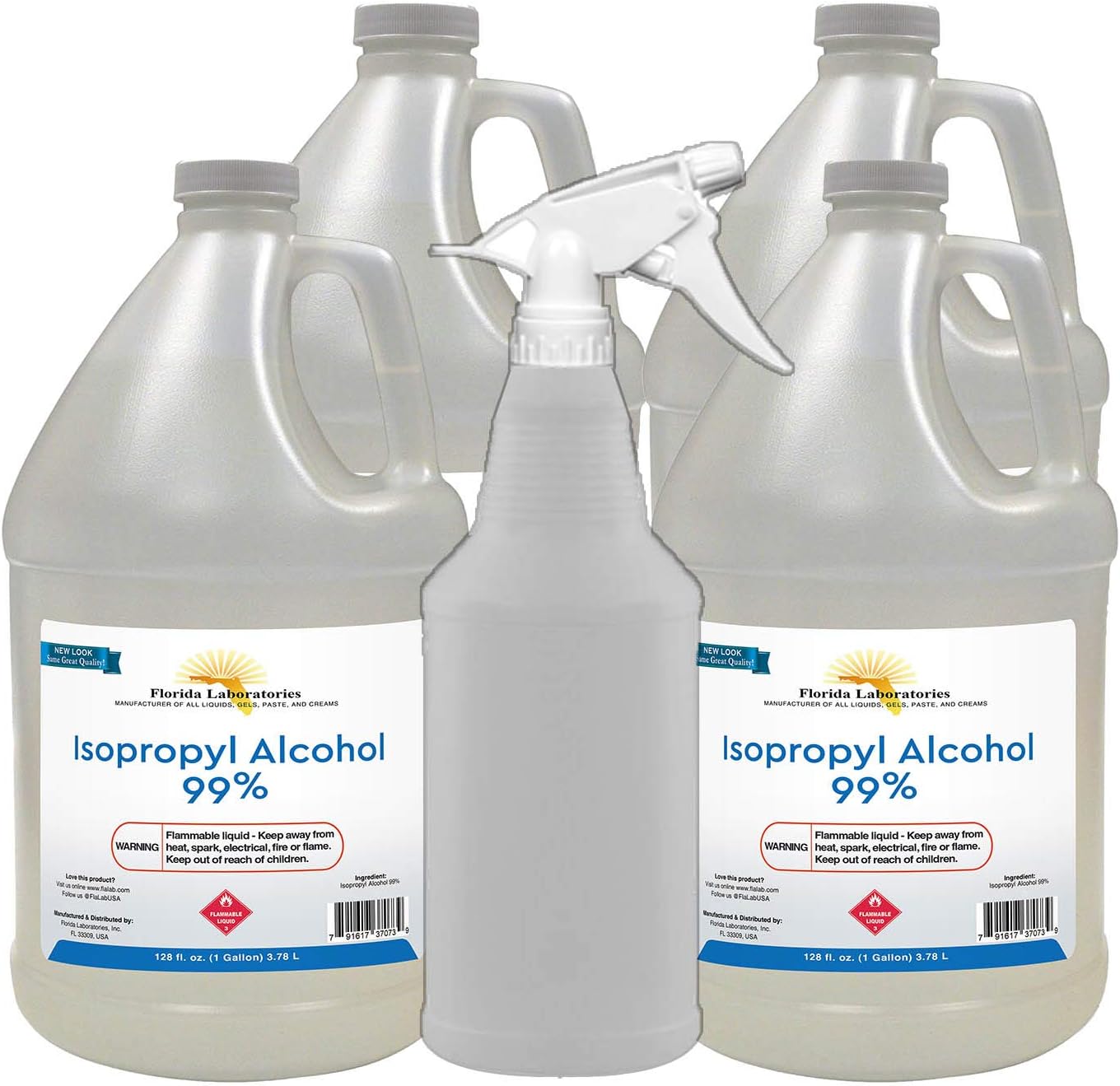 Isopropyl Alcohol Grade 99% Anhydrous - 4 Gallon - Empty Bottle Sprayer Included Pack of 2