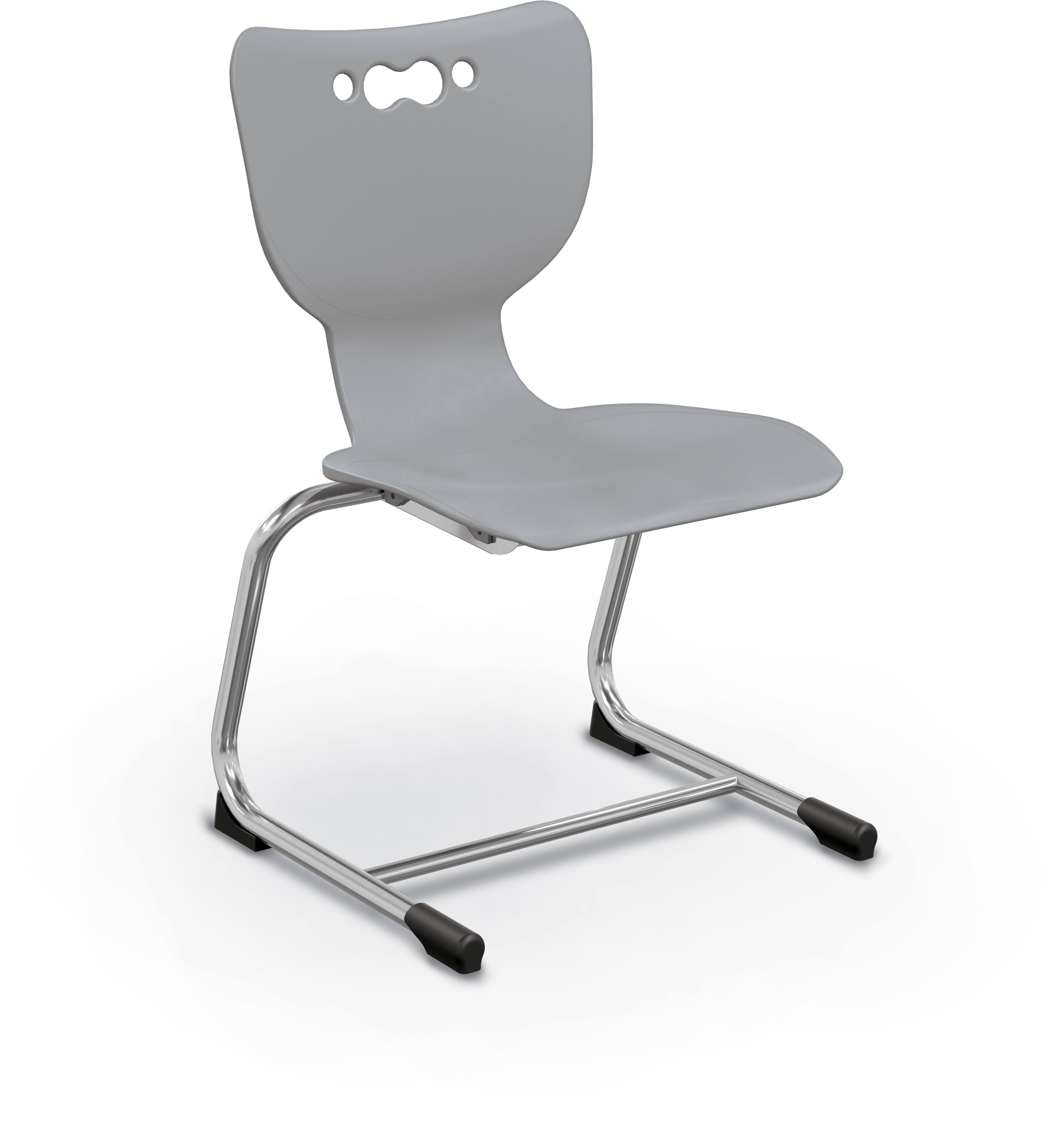Hierarchy Cantilever School Chair, 5 Pack, 14x22 Height, Chrome Frame, Grey Shell