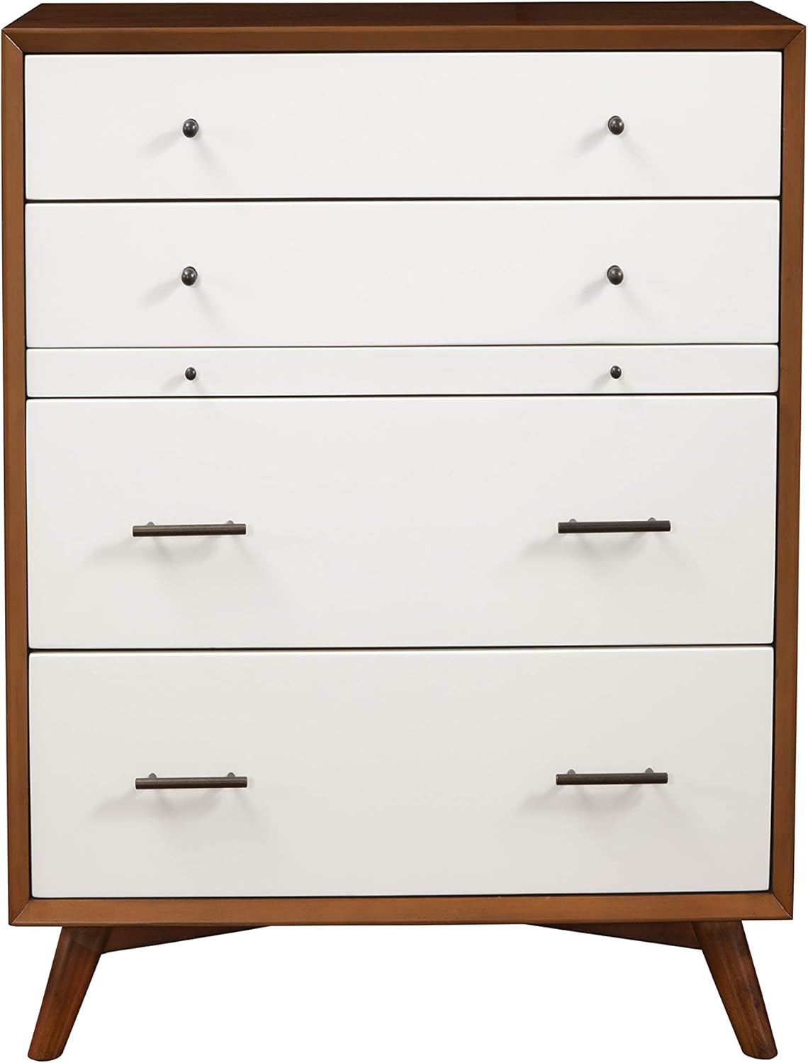 Alpine Furniture Flynn Mid Century Multi-Function Wood Chest in Acorn-White