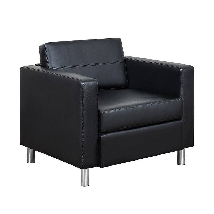 Vinyl Club Chair Black - Global Furniture