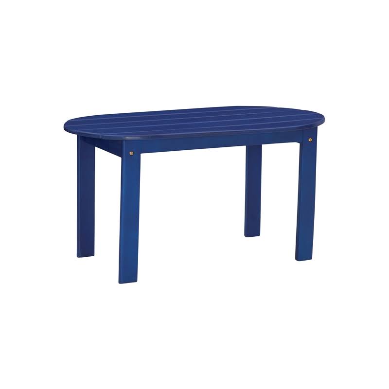 Linon Adirondack Wood Outdoor Coffee Table in Blue - CYMX2095