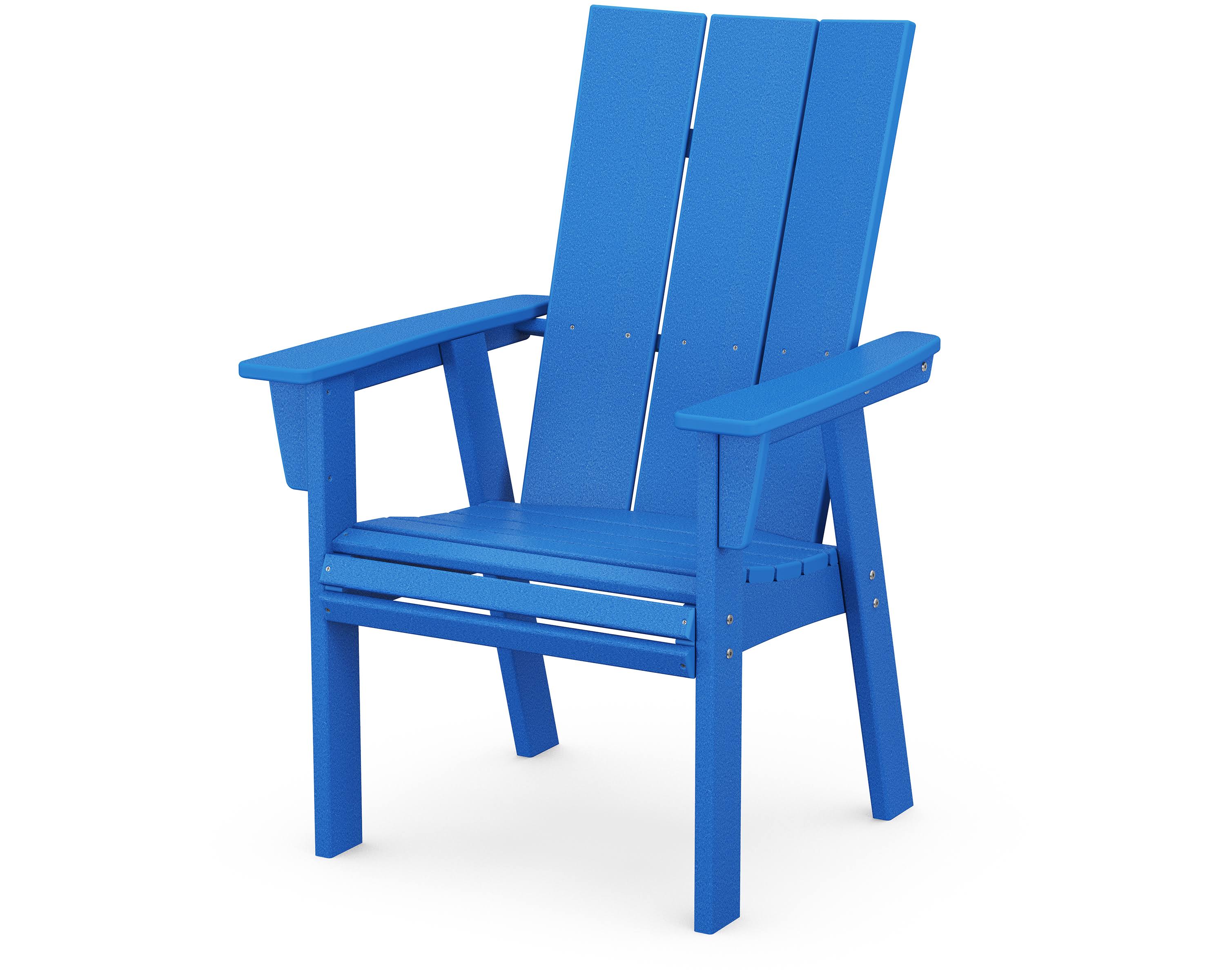 POLYWOOD Modern Adirondack Dining Chair in Pacific Blue