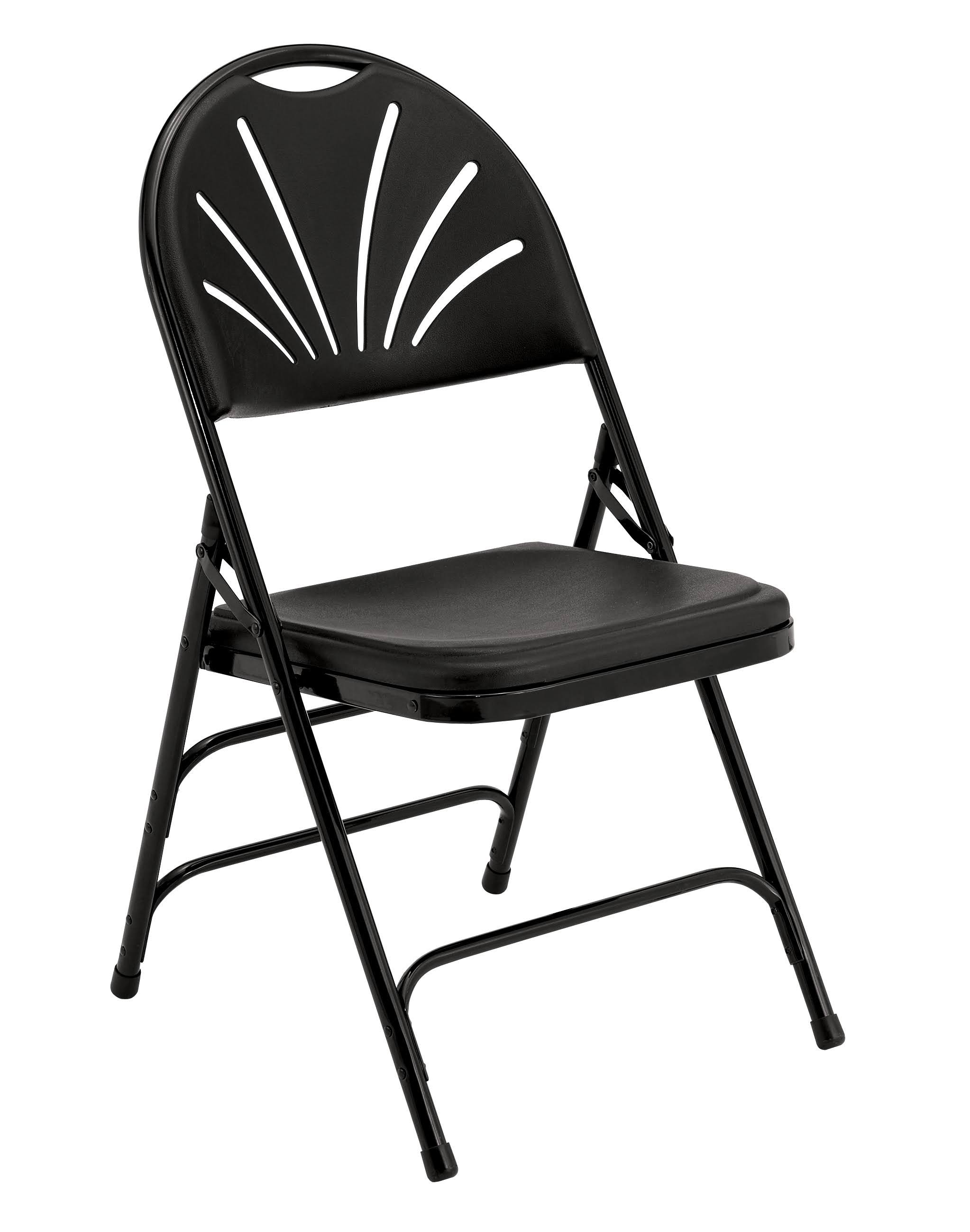 National Public Seating Polyfold Fan Back Triple Brace Folding Chair