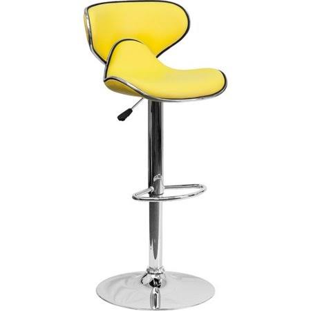 Orren Ellis Whelan Mid Back Curved Adjustable Height Swivel Bar Stool