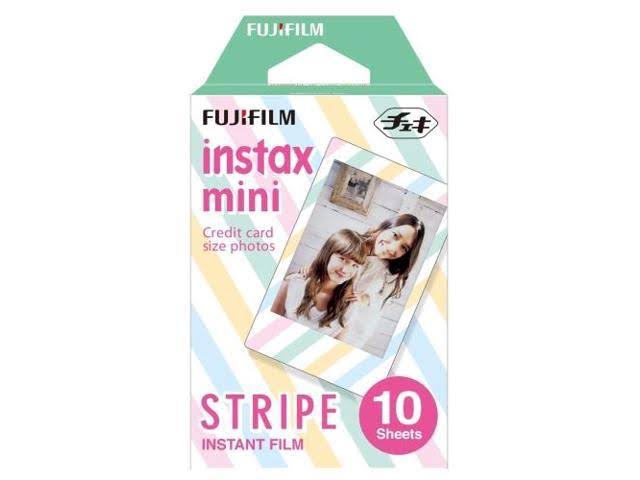 Fujifilm Instax Mini 8 Raspberry Bundle: Instant Camera + Instant Stripe Film + Accessories