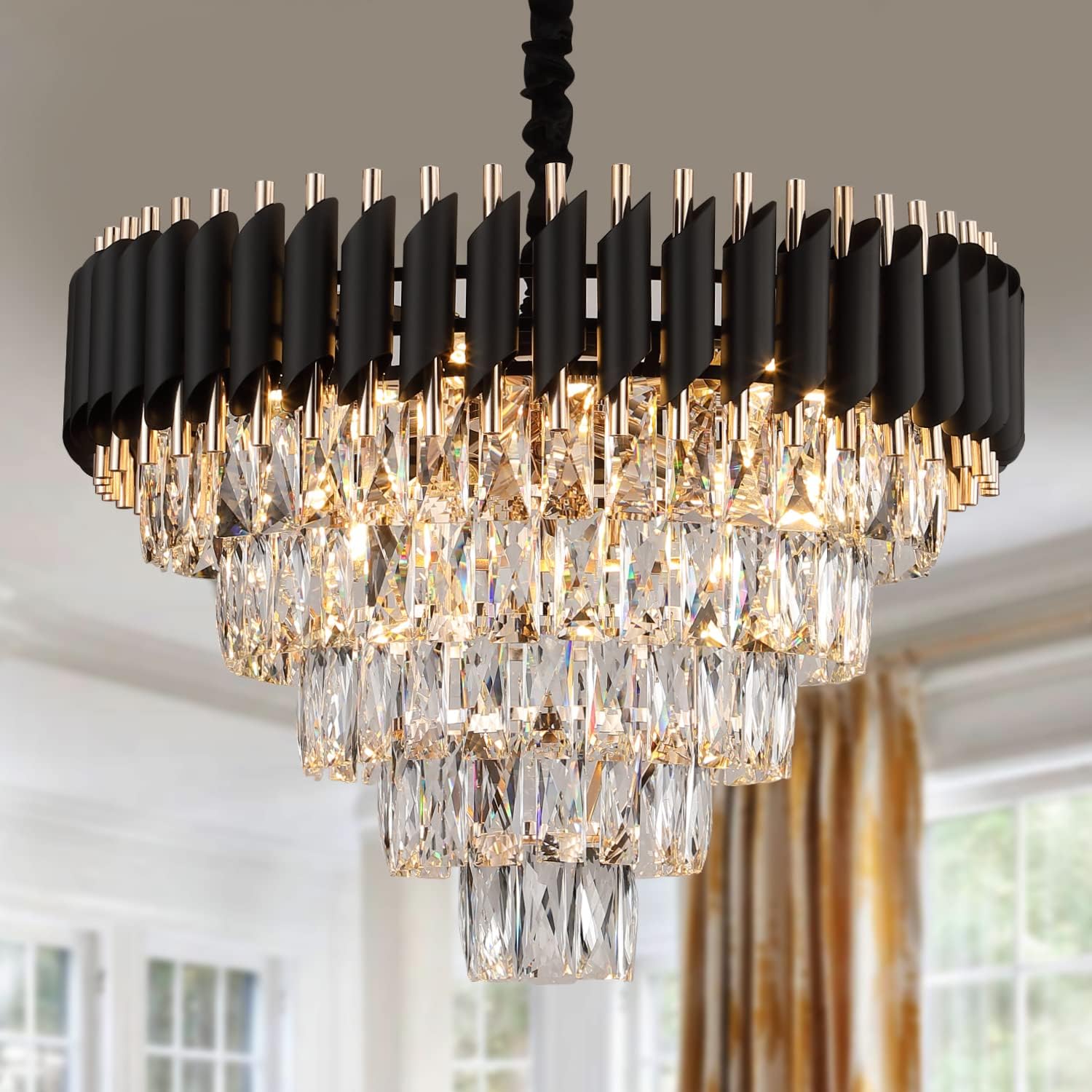 AXILIXI Crystal Chandelier Contemporary, 24