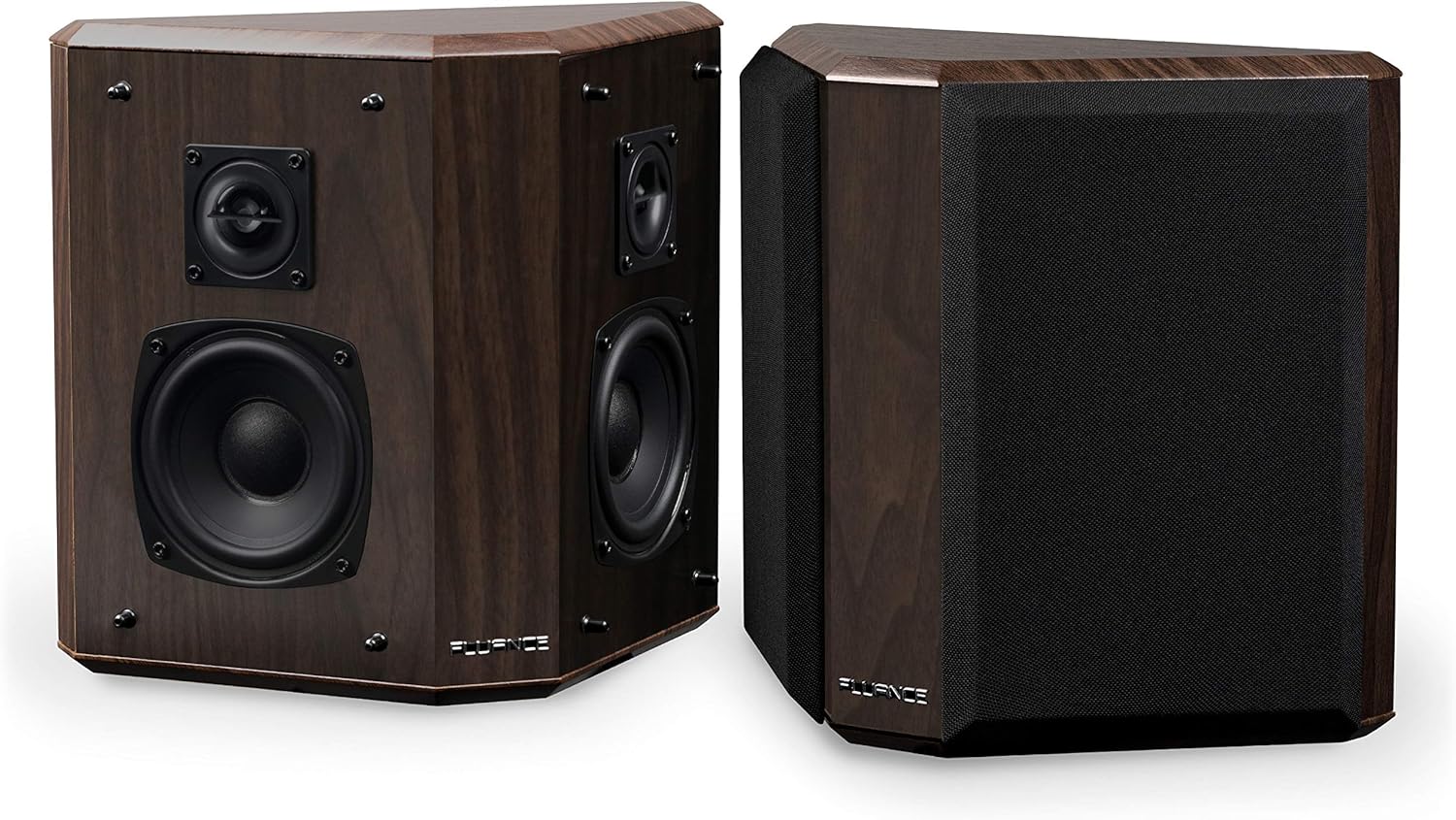 Fluance Elite High Definition 2-Way Bipolar Surround Speakers for Wide Dispersion Surround Sound in Home Theater Systems - Black Ash/Pair (SXBP2)