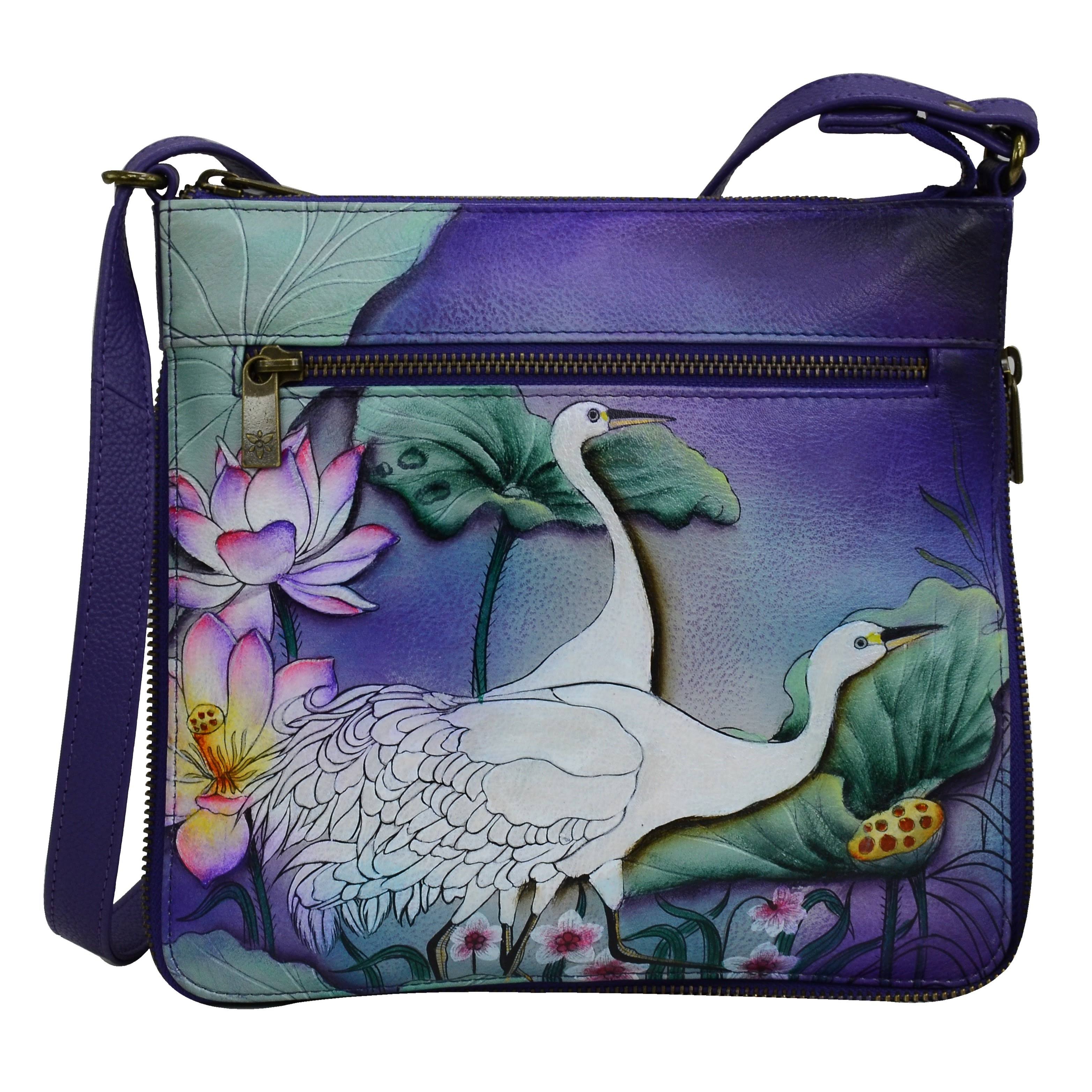 Anuschka Expandable Travel Crossbody - Peaceful Garden