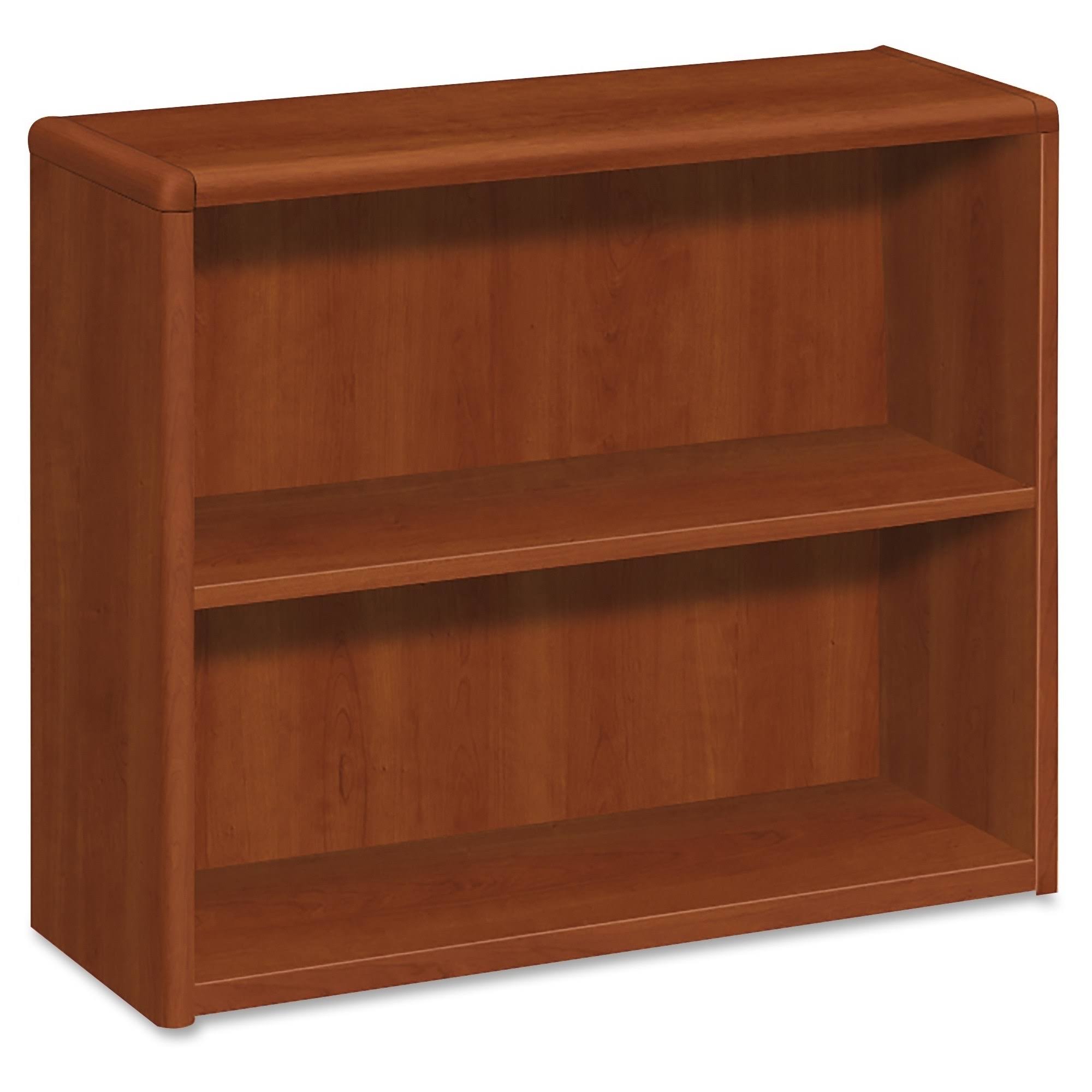 HON 10700 Series Wood Bookcase, Two Shelf, 36W x 13 1/8d x 29 5/8h, Cognac