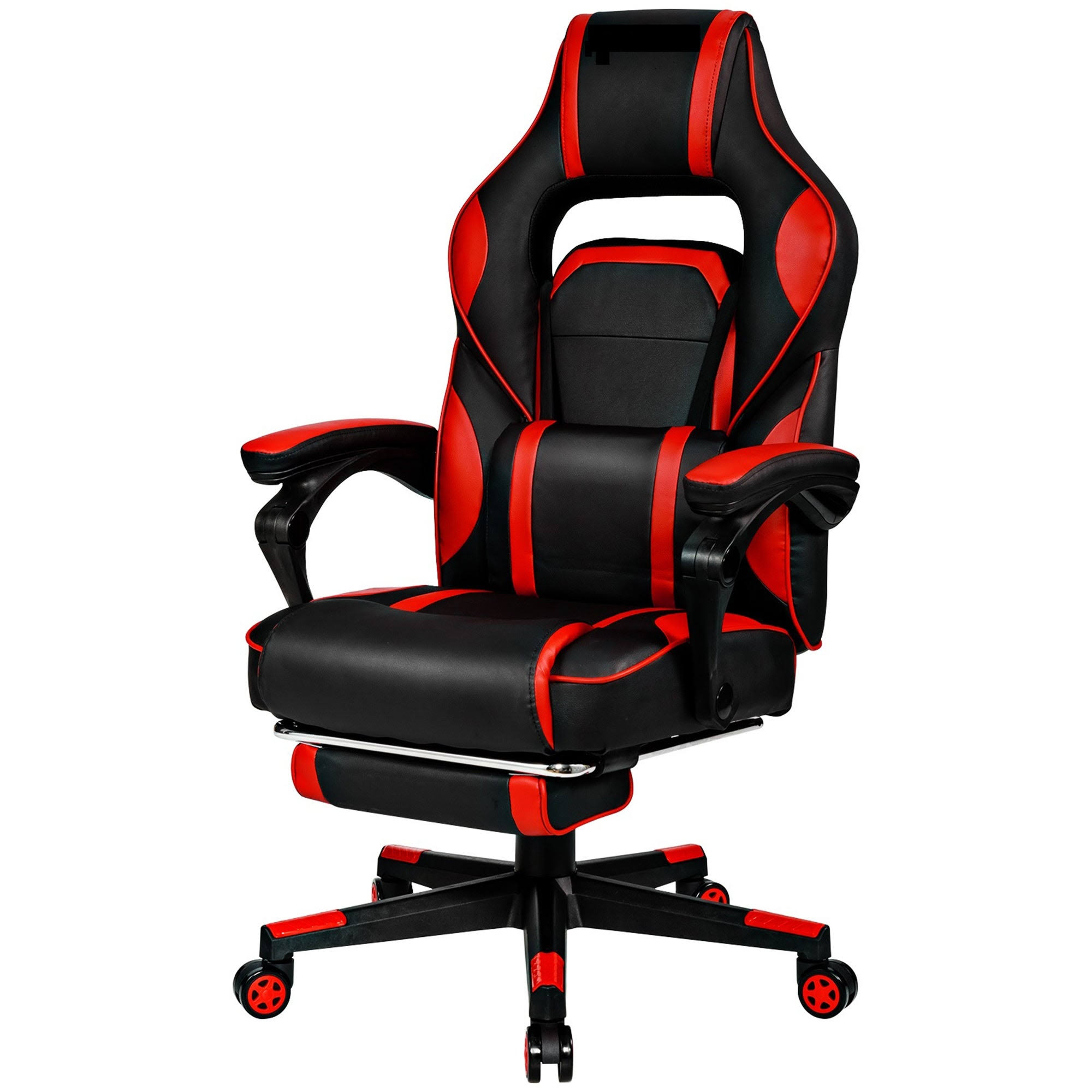 Ergonomic High Back Racing Gaming Chair Swivel Computer Office Desk w/ Footrest-Red/Black