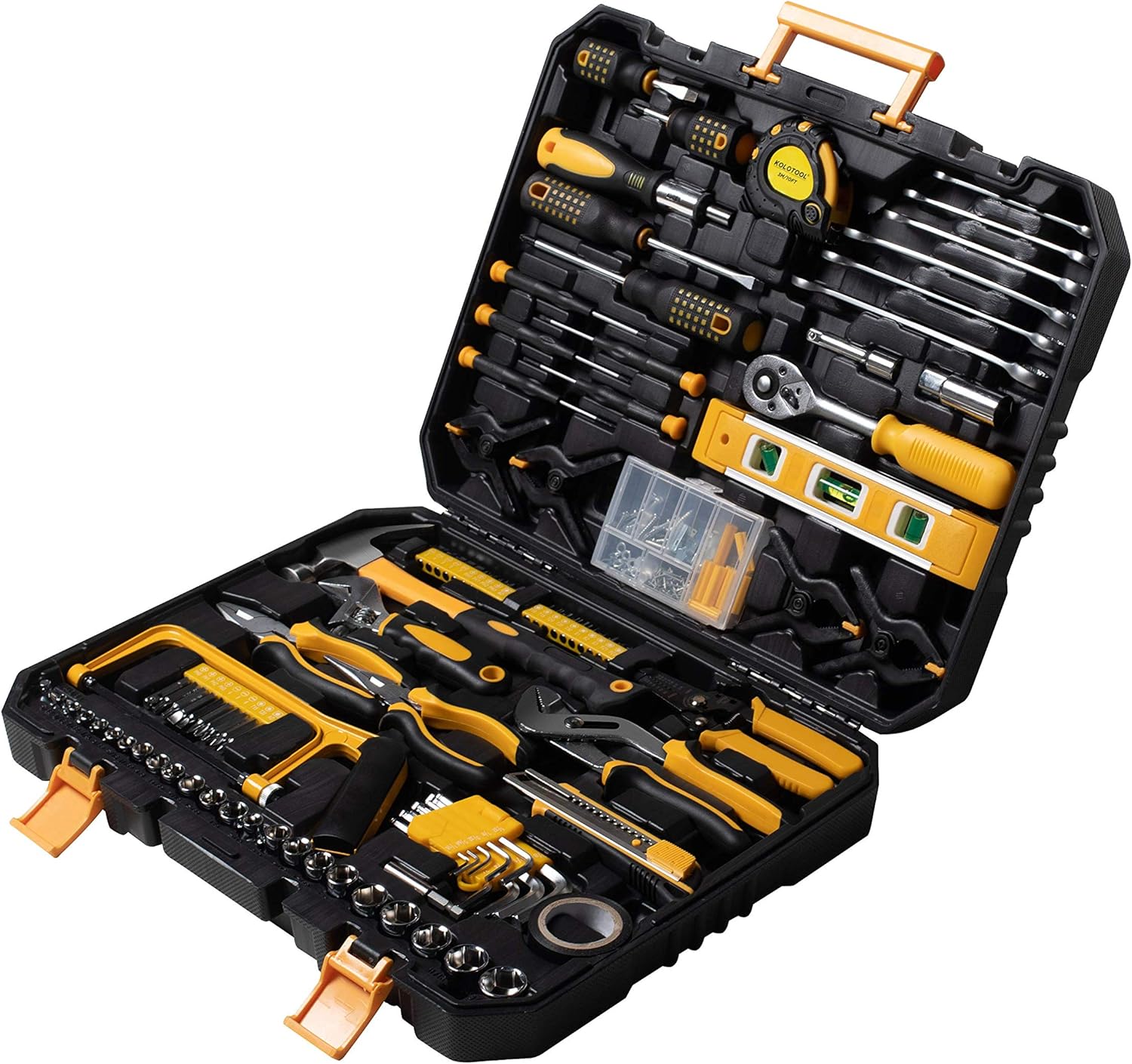 Wrench Tool Kit, KOLOTOOL 298 Piece Household Hand Tool Set with Wrenches Ratchets Hammer Piers Pack of 2