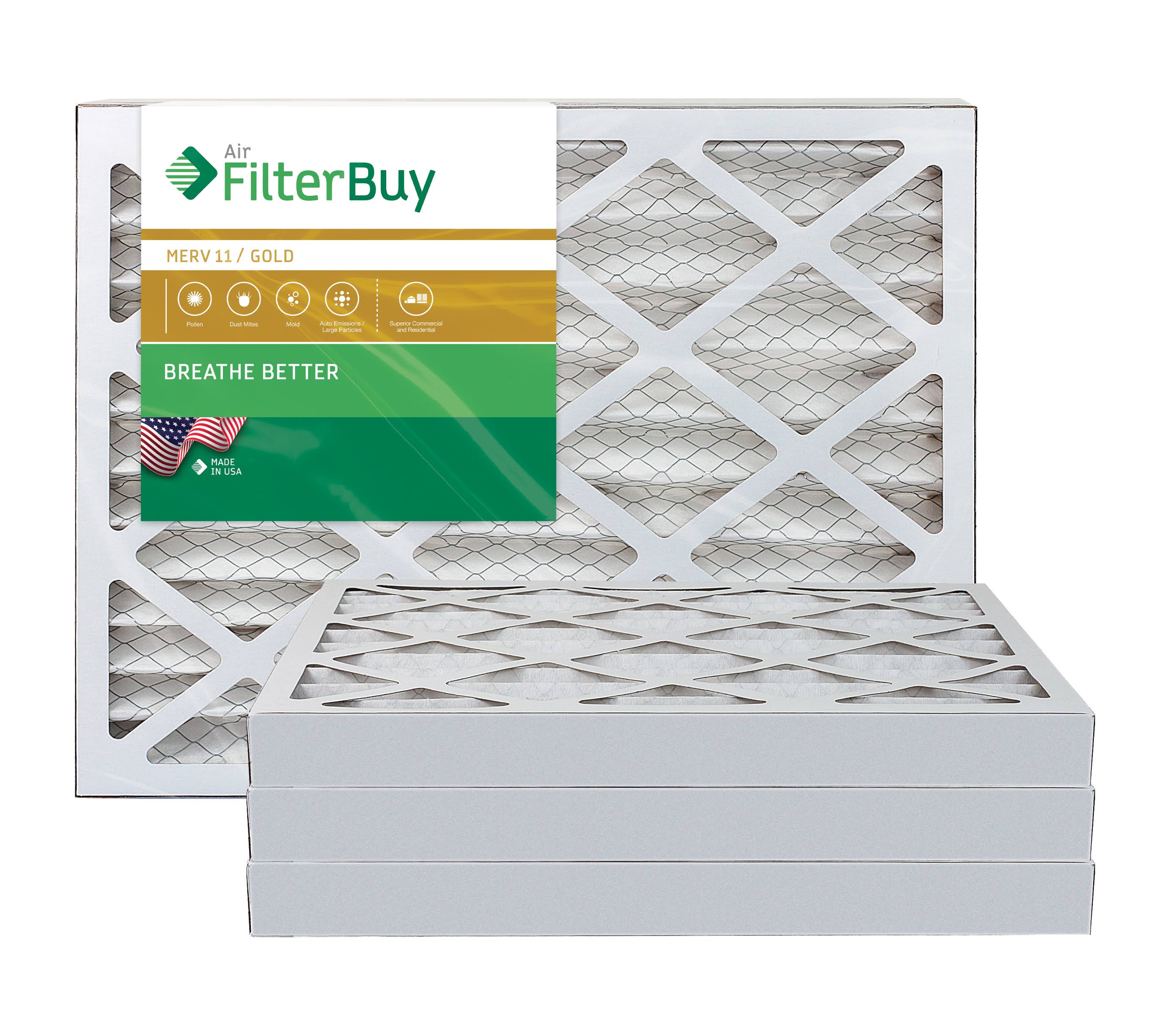 AFB Gold MERV 11 18x25x2 Pleated AC Furnace Air Filter. Pack of 4 Filters. 100% produced in The USA.