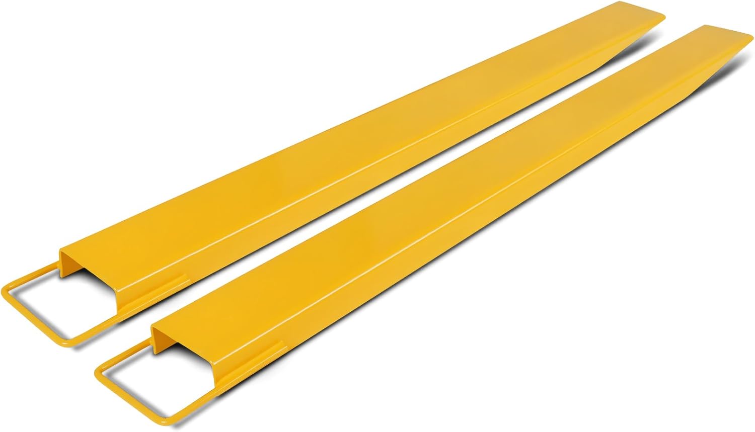 OrangeA 84In X 5.5In Fork Extensions Accommodates 84Inch Length 5.5Inch Width Forklift Extensions Heavy Duty Steel Pallet Fork Extensions for Forklift 2Inch Thickness