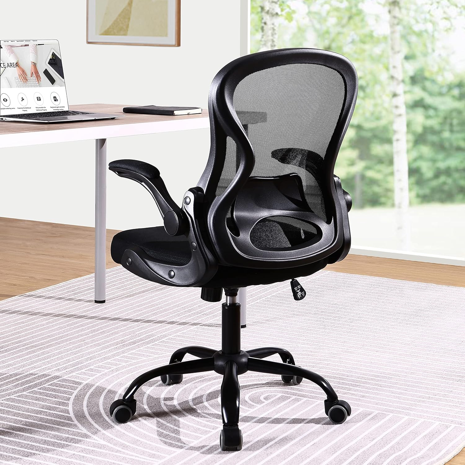 OWLN PHILI Mesh Office Chair Desk Chair with Mid Back Computer Task Chair Adjustable Height Rocking Function