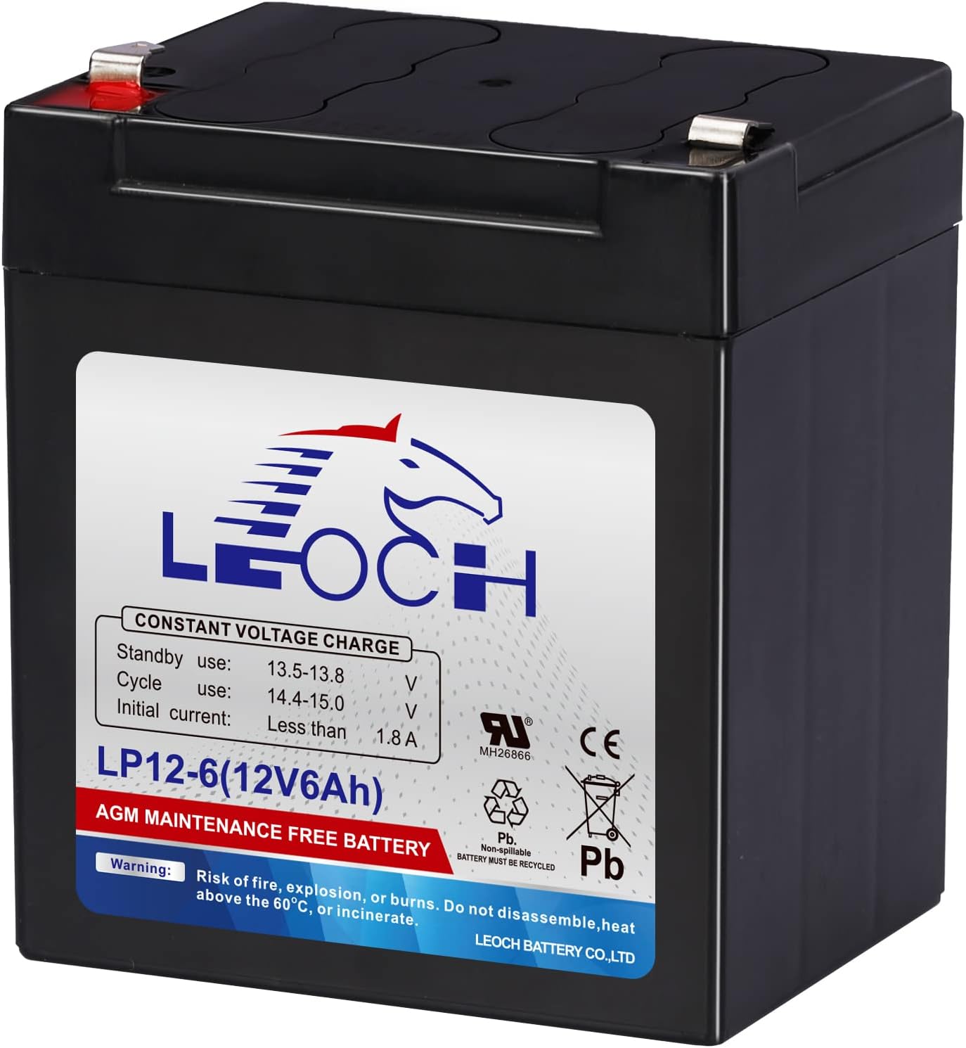 12V 6Ah Security Alarm System Battery, Leoch Home Alarm Battery Replaces SLA Battery Rechargeable Battery for Burglar Alarms, Garage Doors, Fire Alarms, Toys and Hobby