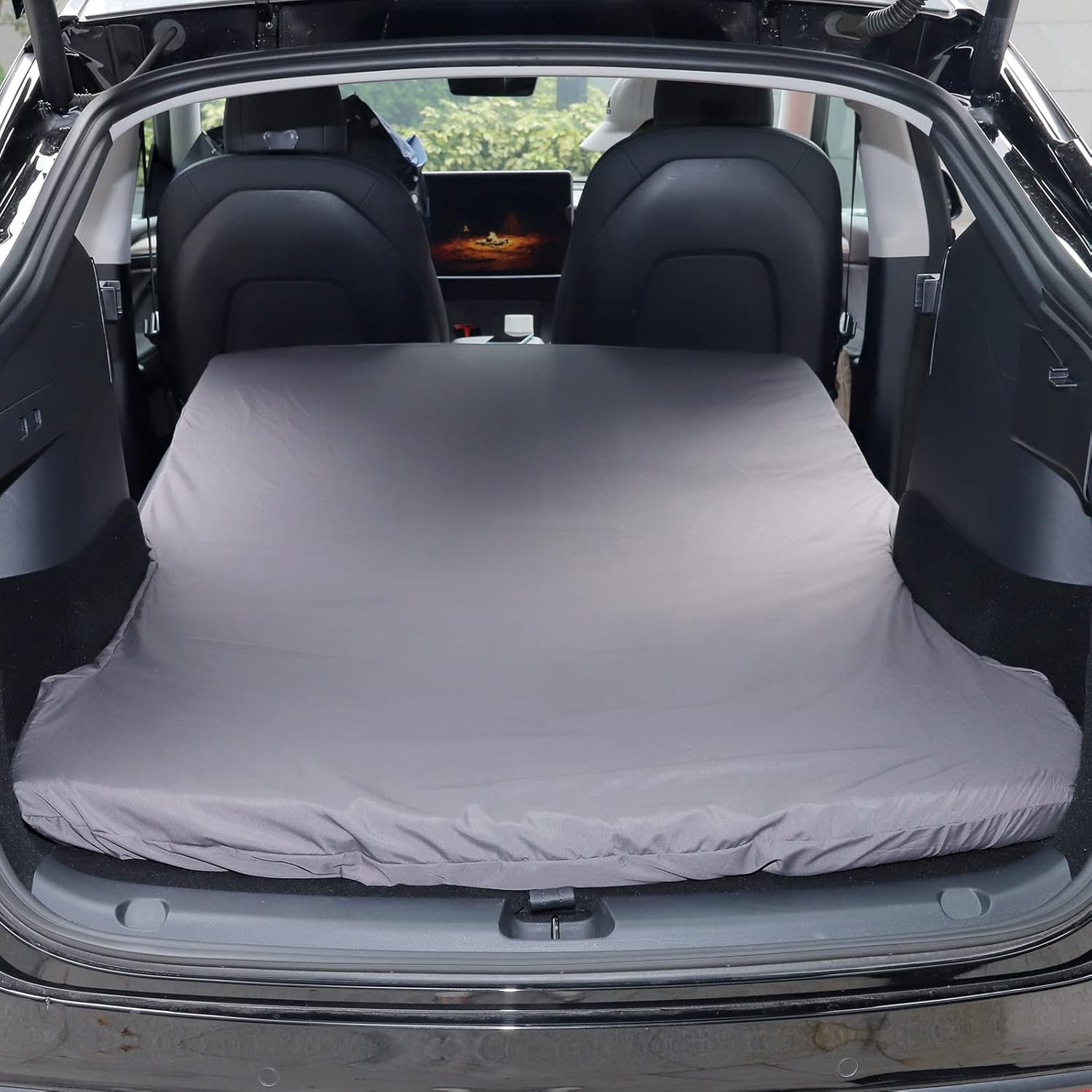 Camping Mattress for Tesla Model Y, YONZEE Self Inflating Memory Foam Car Mattress Portable Foldable Travel Sleeping Bed with Storage Bag & Sheet for Model Y Accessories
