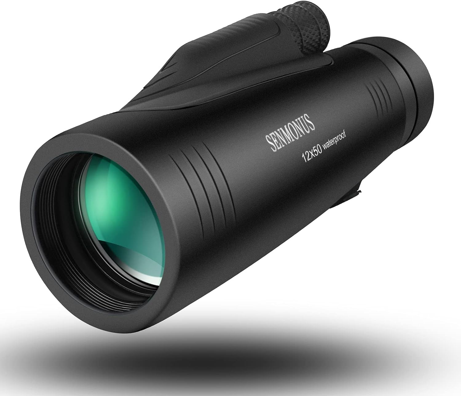 SENMONUS 12x50 Waterproof Monocular Telescope and Quick Smartphone Holder & Tripod - High Power Compact Monocular with Hand Strap - BAK4 Prism FMC for Adults Kids Bird Watching Travelling Hunting