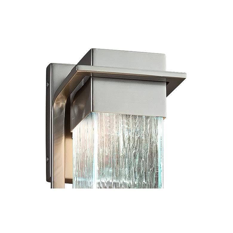 Justice Design Fusion Pacific FSN-7544W-RAIN Large Outdoor Wall Sconce, Brushed Nickel