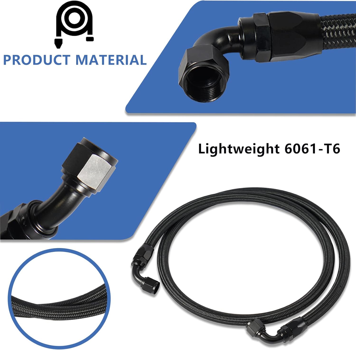 GSTP 10AN Upgraded Nylon and Stainless Steel Braided Transmission Cooler Hose Line Fitting Kit Compatible with Chevrolet/GMC 6.6L Duramax (LLY/LBZ/LMM) 2006-2010 Anodized Pack of 2