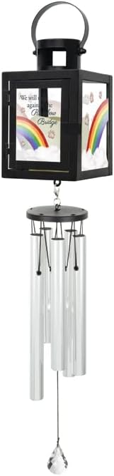 Carson Home Accents Rainbow Bridge Indoor & Outdoor Use, Decorative Candle Lanterns, Chime, 25-inch Length