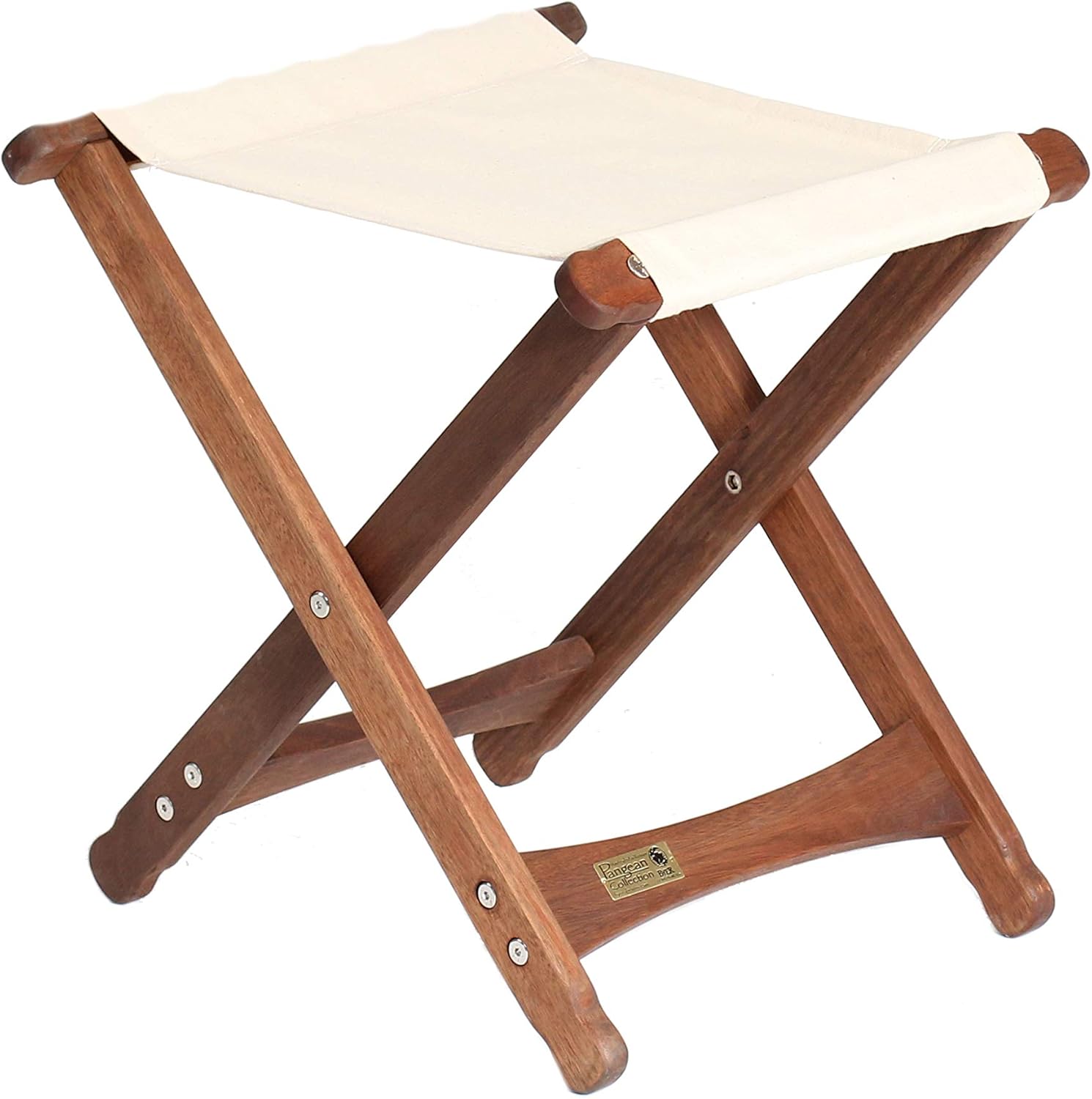 BYER OF MAINE, Pangean, Folding Stool, Green, Hardwood, Easy to Fold and Carry, Wood Folding Stool, Canvas Camp Stool, Perfect for Camping, Matches All Furniture in The Pangean Line Pack of 2