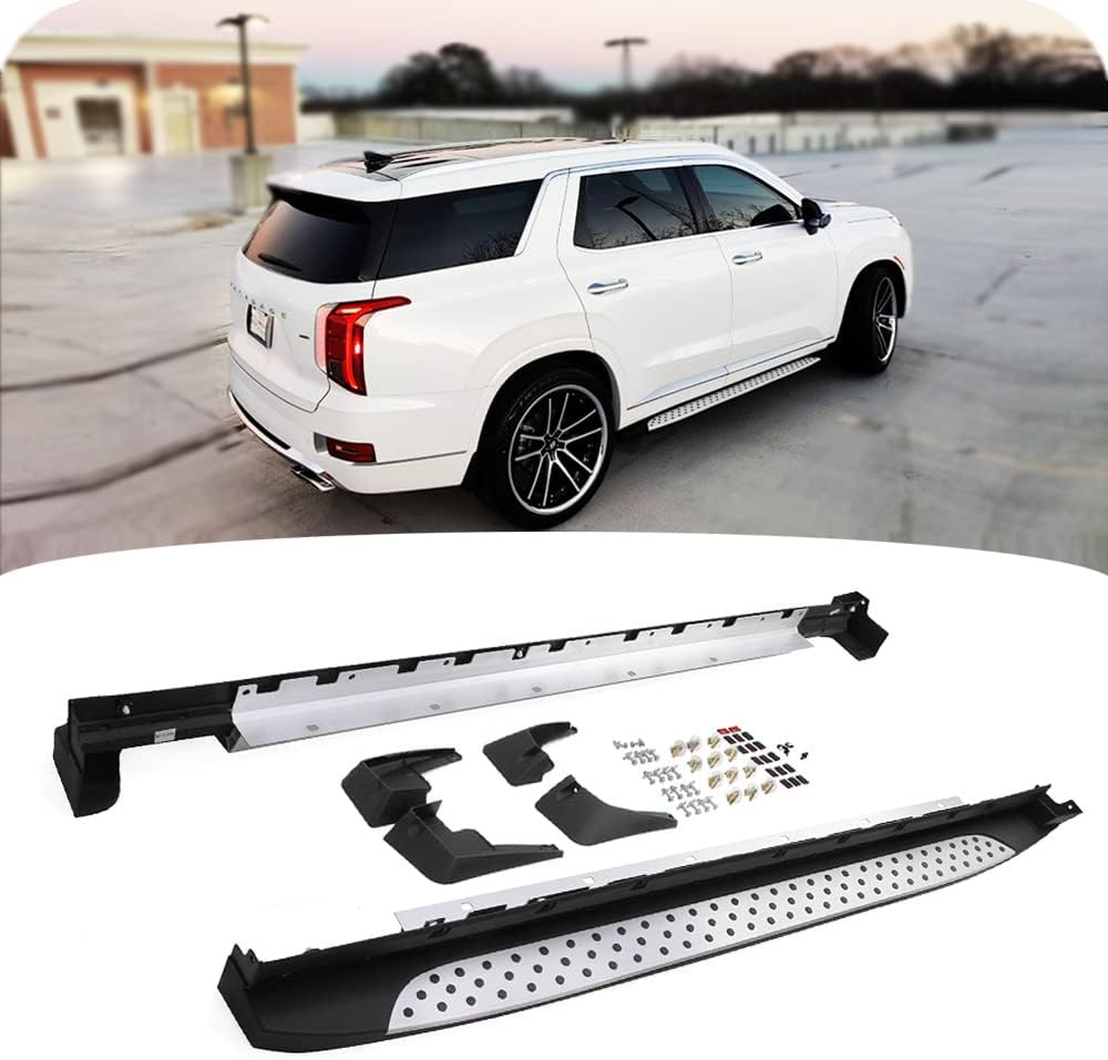 Side Steps fit for Hyundai Palisade 2020 2021 2022 SE SEL Calligraphy Limited Running Board Nerf Bar Accessories w/Mud Flaps(No Drilling Required)