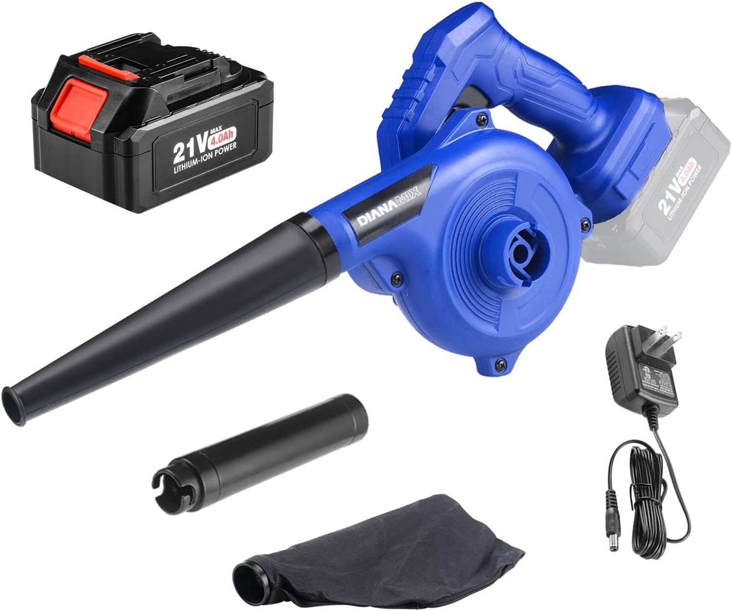 Cordless Leaf Blower, 2-in-1 Electric Vacuum/Sweeper with 20V 4.0 Ah Battery & Charger, for Blowing Leaf, Dusting, Variable Speed Handheld Little Blower Pack of 2