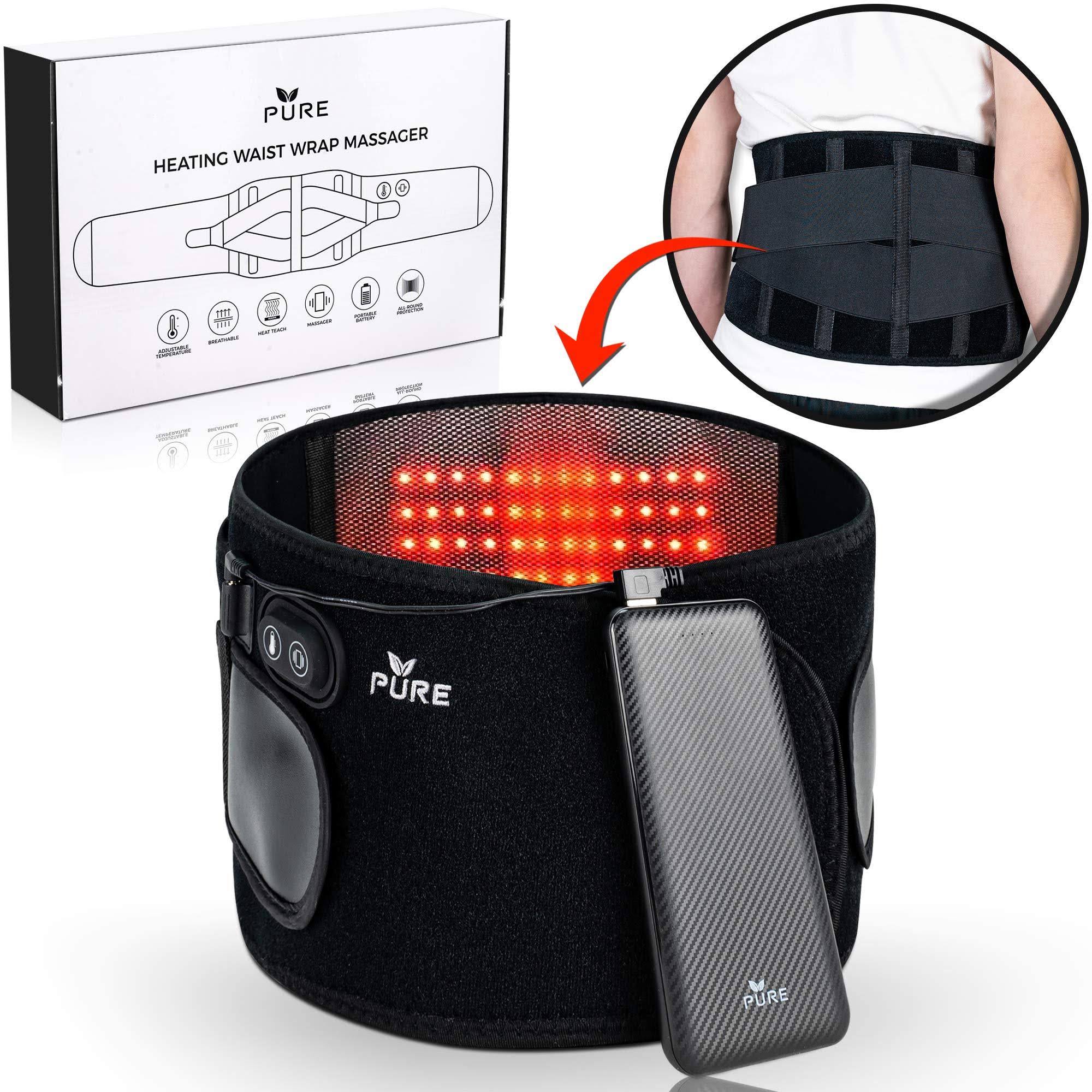 Pure 3in1 Cordless Infrared HEATING Pad Lower Back Massager Lumbar Support Belt