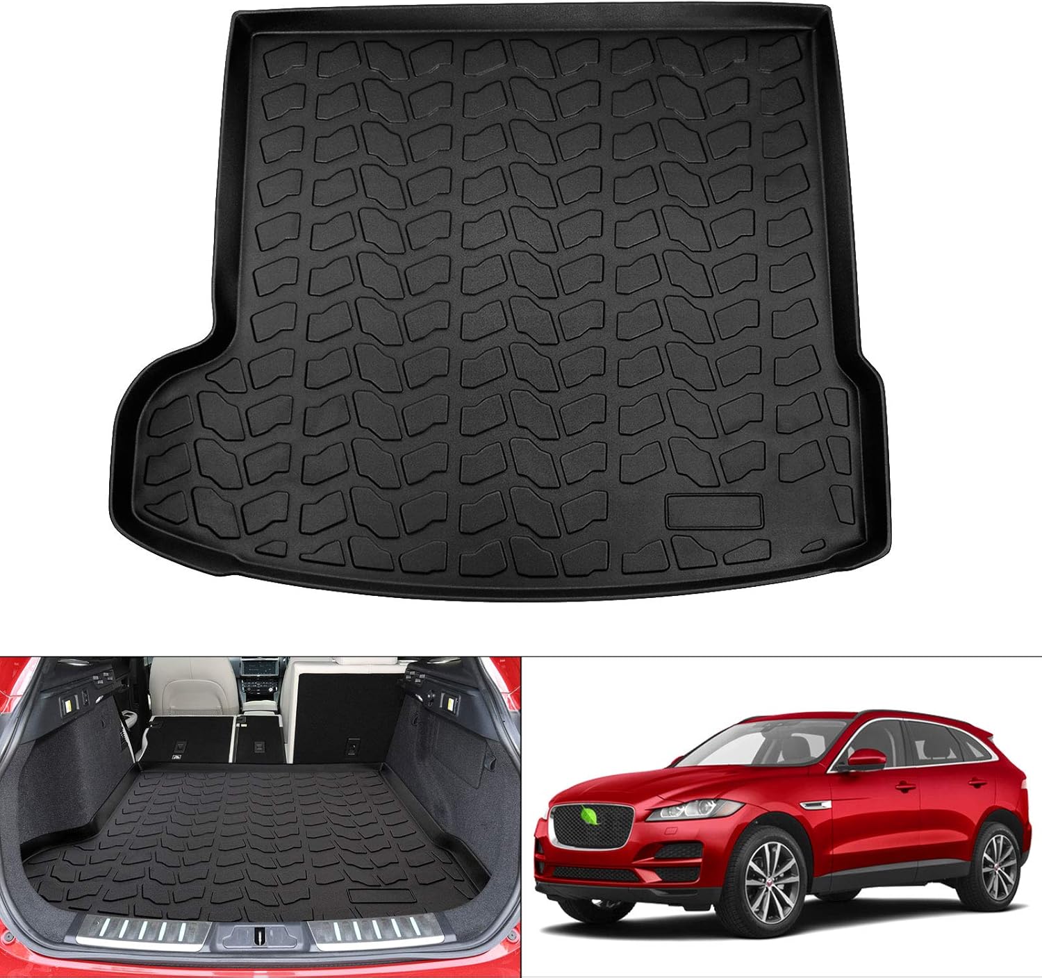 T TGBROS Custom Fit for Car Cargo Mat 2017-2021 Jaguar F-Pace All Weather Cargo Liner Rear Trunk Liner TPO Odourless Non-Slip