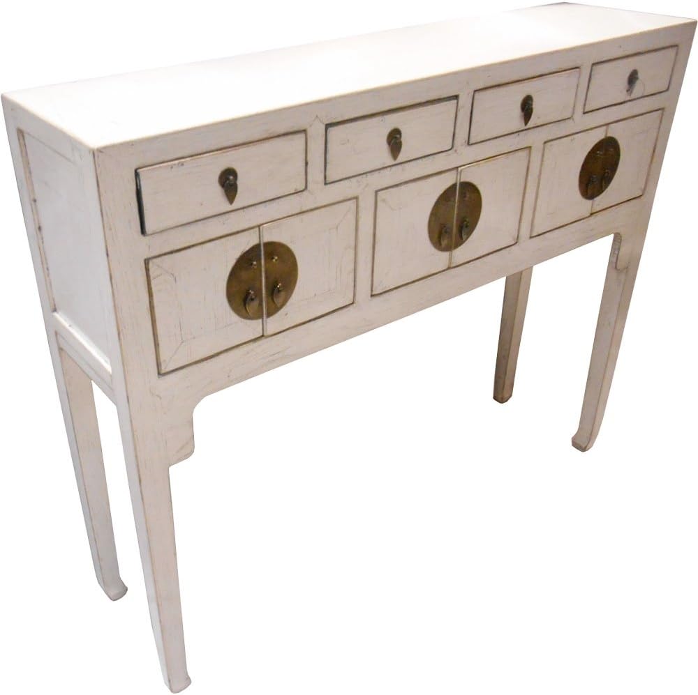 Oriental Furnishings Chinese White Lacquer Lady Chest