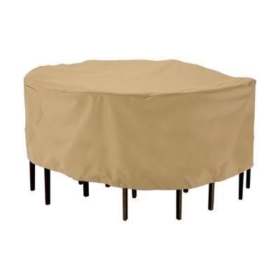 Classic Accessories Terrazzo Round Table/Chair Set Cover L, Cover Type Furniture Group, Primary Color Tan, Primary Material Poly