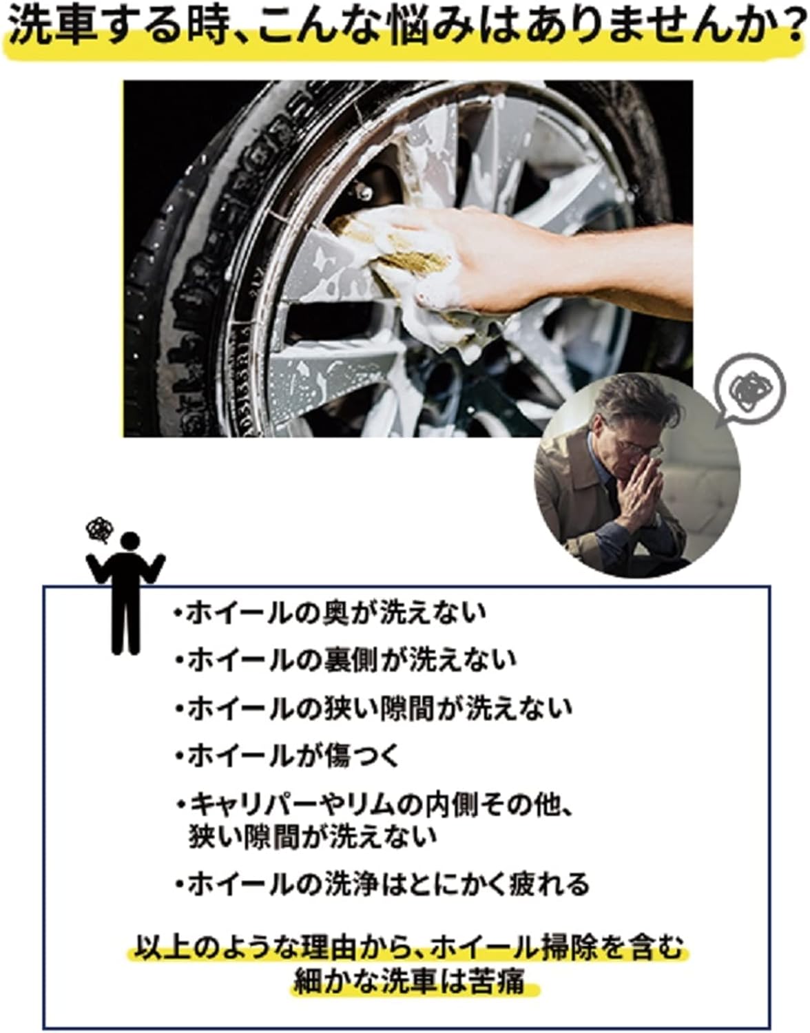 EZ Detail Big and Little Brush Combo - Wheel Rim Cleaner for Cars, Bike, Trucks, Motorcycle, and Other Vehicles - Non-Scratch Auto Detailing Tool, Easily Reaches Nook and Crannies