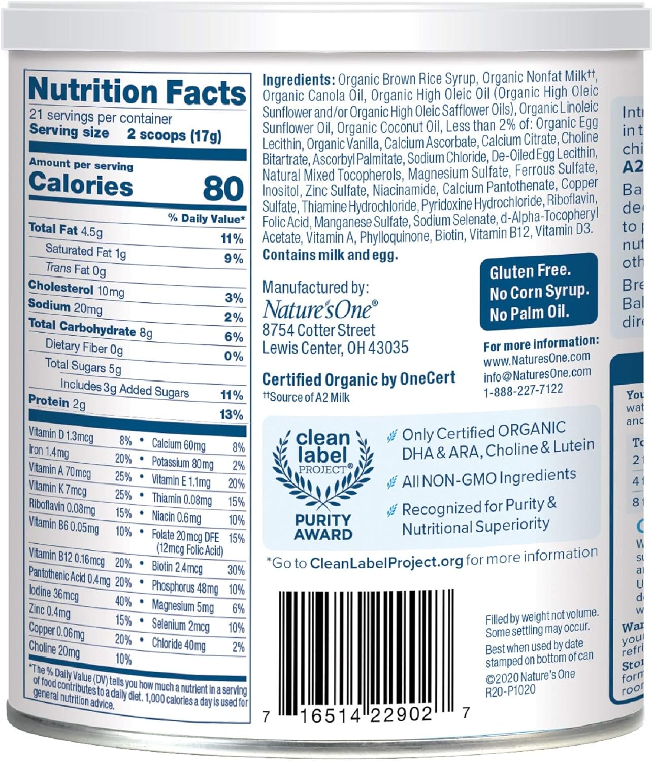 Baby's Only Organic Premium Dairy with DHA & ARA Toddler Formula, Non-GMO, USDA Organic, Clean Label Project Verified, Brain and Eye Health, 12.7 Oz, Pack of 6(Packaging varies)