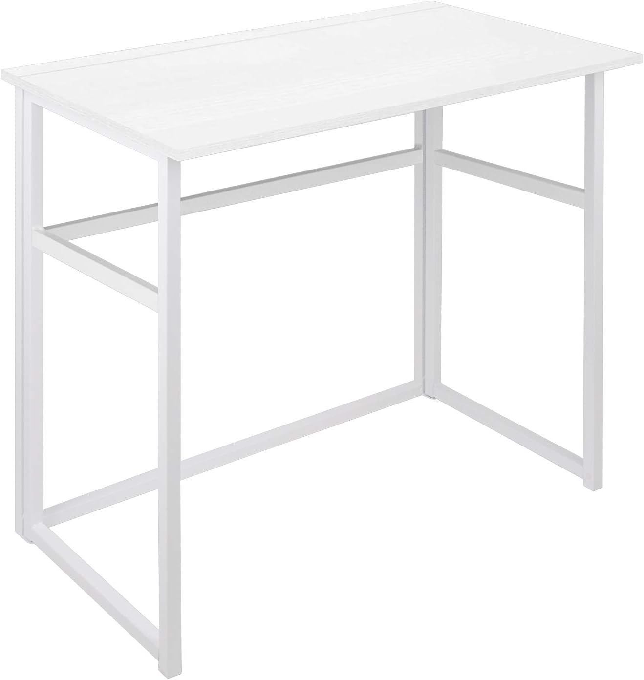 Folding Table ErgoDesign Fold-in-Half Computer Desk, Rectangle Laptop Table for Small Spaces,Folding,White Pack of 2