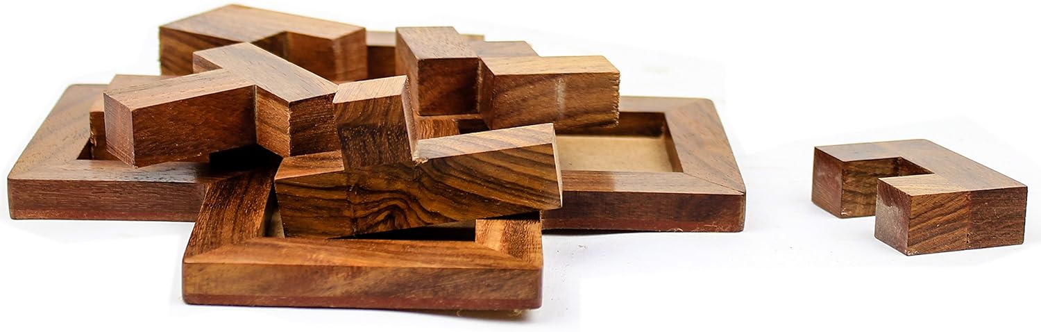 Brain Teasing Square Cross Sequential Puzzle | Rosewood Kid's Games Toys & Gifts | Nagina International Pack of 2