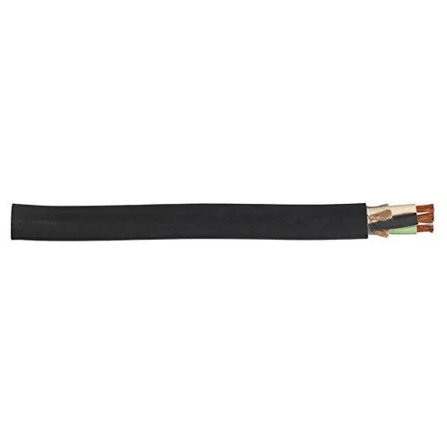 Carolprene , Portable Power Cord, Portable Cord, 600V, Rubber, 14 AWG, Stranded, 4 Conductor, Copper, Black, 250 ft. L 01364