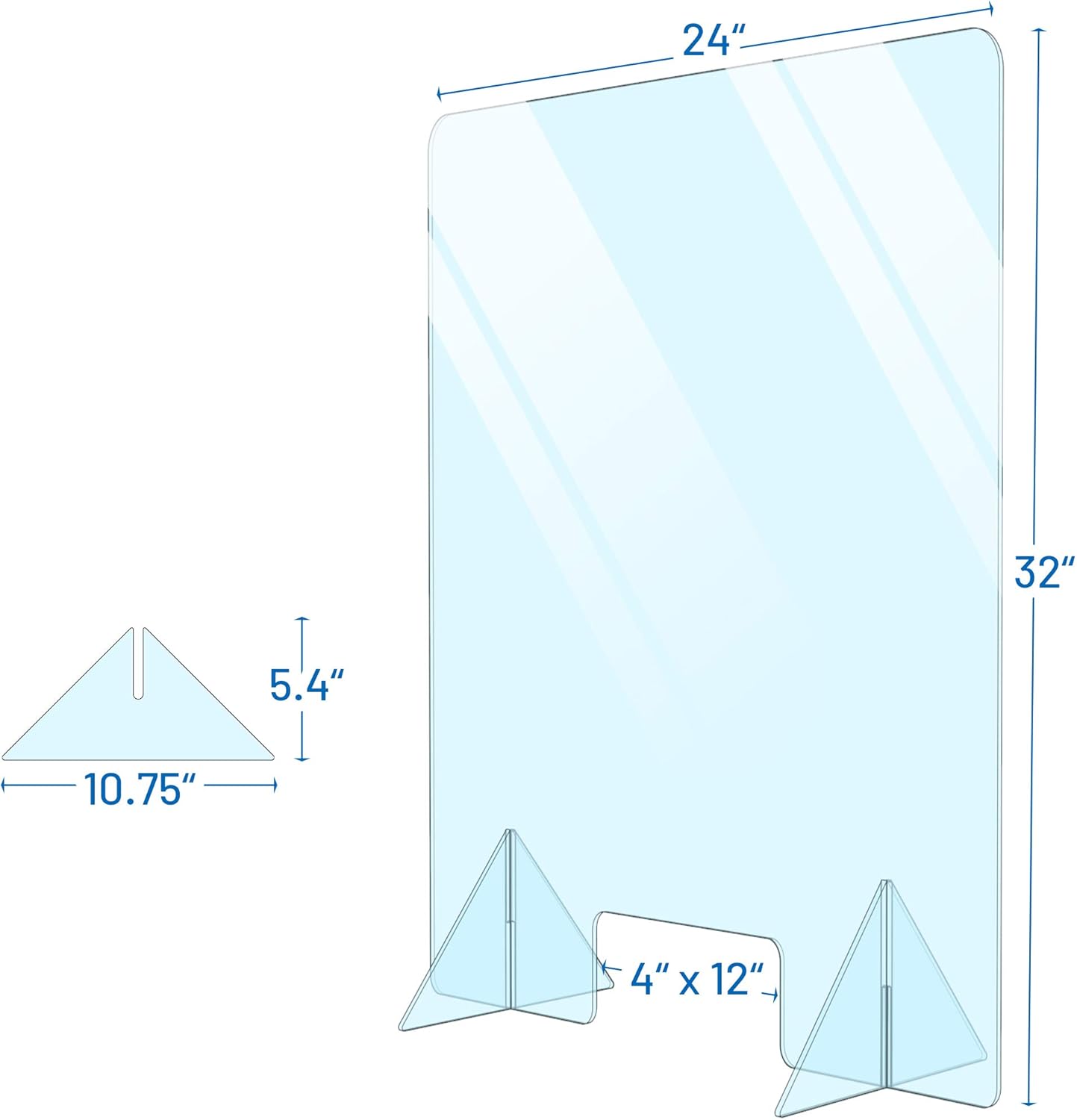 Plexiglass Sneeze Guard Shield for Counter Barrier from Sneezing. Cashier Protection Sneeze Guard for Desk and Countertops. Multiple Sizes Available Pack of 2