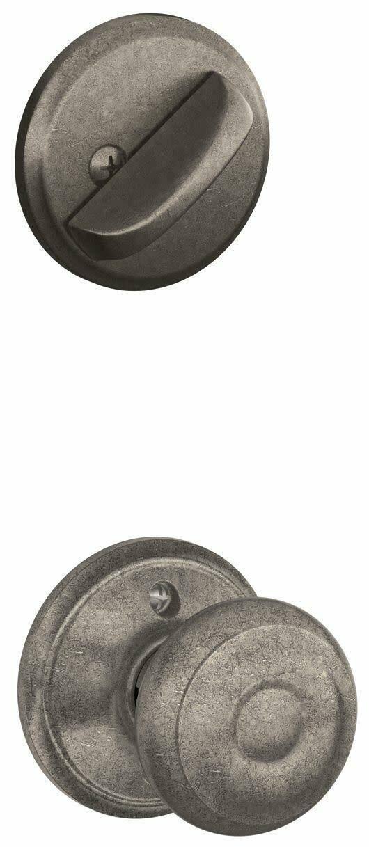 Schlage F59-GEO Georgian Single Cylinder Interior Pack - Distressed Nickel